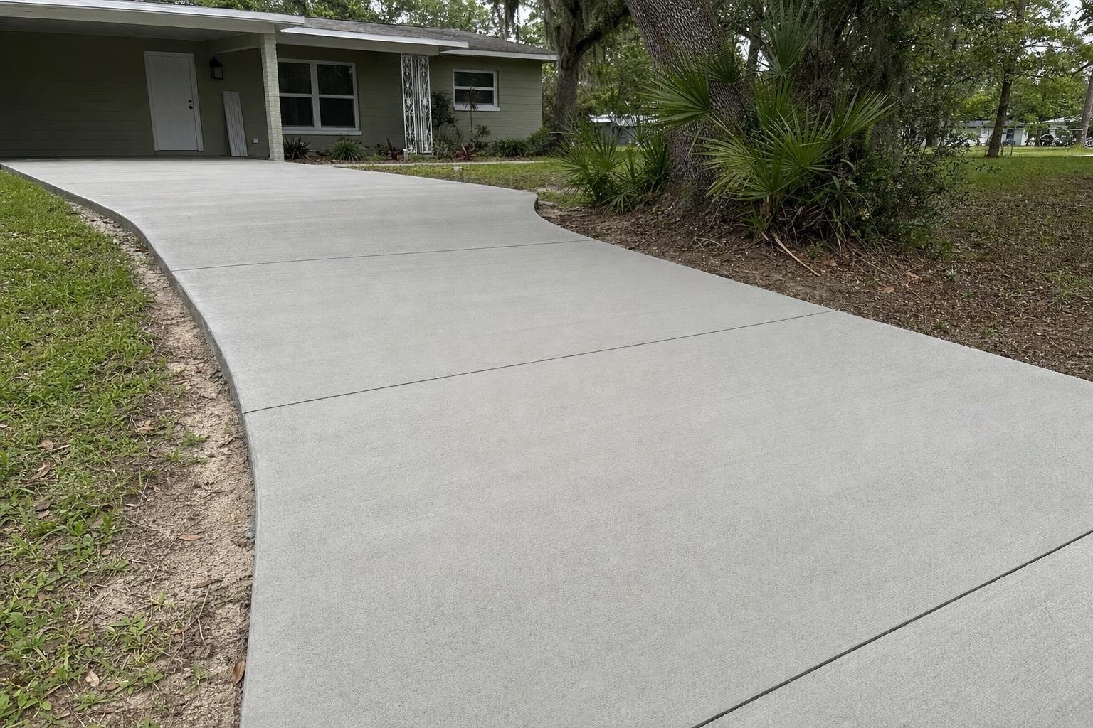 Concrete driveway installation, example photo