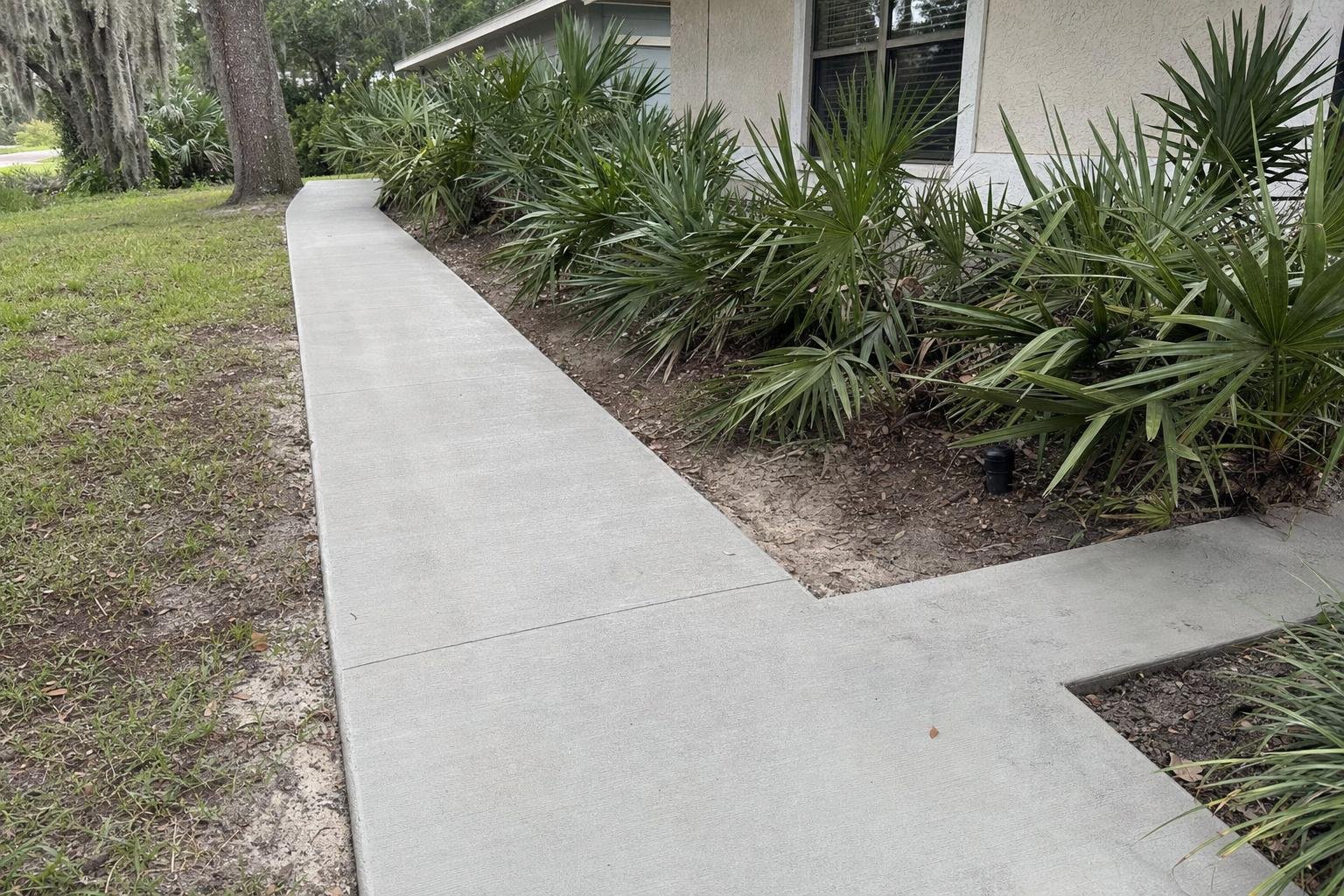 Concrete walkway and sidewalk installation, example photo