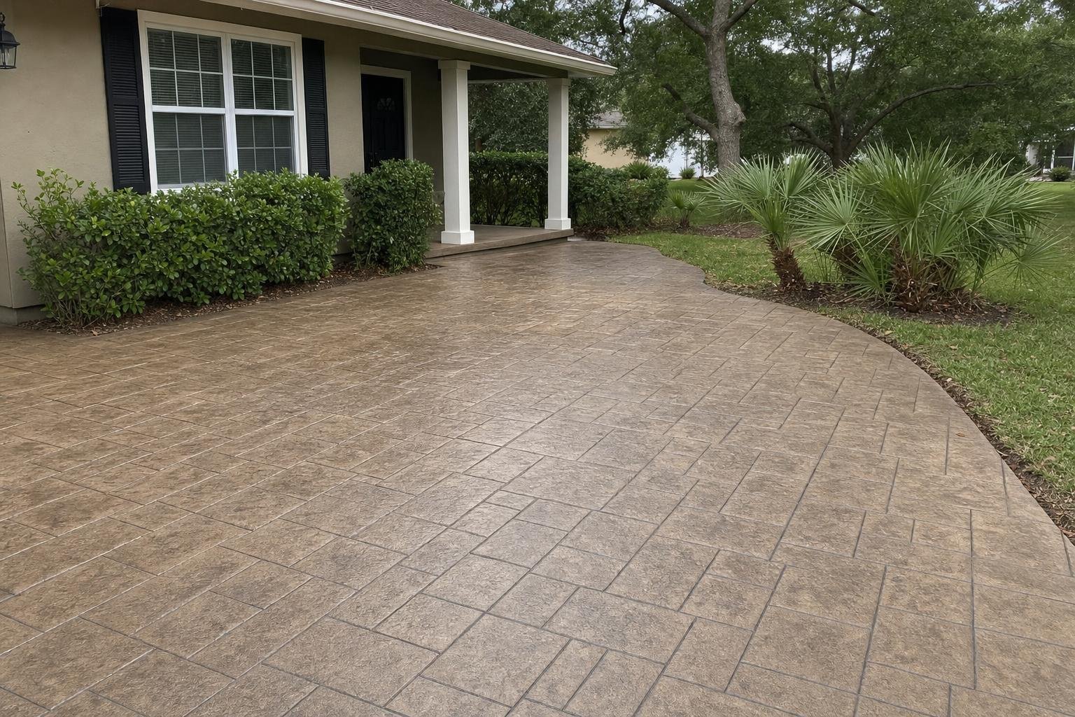 Stamped Concrete Installation in Lakeland